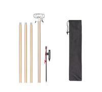 LIXSAZSE Support de lampe pliable en alliage d'aluminium, pour terrain de Camping, poteau d'éclairage rétractable pratique à Double tête Portable, Couleur café