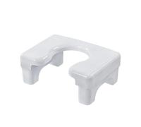 LIXSAZSE Tabouret Portable et Facile à Nettoyer pour s'asseoir sur Les Toilettes - Parfait pour Les Voyages Tabourets de Salle de Bain en PP à Forte capacité portante, Blanc, Forme Courte