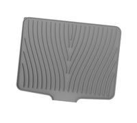 LIXSAZSE Tapis égouttoir à vaisselle en silicone pour évier de cuisine, multifonctionnel, antidérapant, facile à nettoyer, résistant la chaleur, compact, gris, 40 x 33 x 1.5 cm