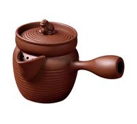 LIXSAZSE Théière en céramique raffinée avec infuseur pour thé en vrac, idéale pour 1 à 2 personnes. Parfaite pour les salons de thé et les cuisines, Brun, 13.5 x 8 x 5.7 cm