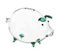 LIXSAZSE Tirelire Cochon en Verre Transparent Rose, 18 x 12 cm, idéale pour économiser de l'argent comme Souvenir, Vert, 18 x 12 cm