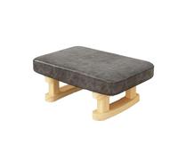 LIXSAZSE Tissu en Bois Petit Tabouret détachable Lavable rectangulaire antidérapant ménage Centre Commercial Chaise Repose-Pieds Chaussure Banc, Type 1 Gris