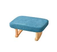 LIXSAZSE Tissu en Bois Petit Tabouret détachable Lavable rectangulaire antidérapant ménage Centre Commercial Chaise Repose-Pieds Chaussure Banc, Type 2 Lac Bleu