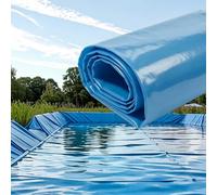 Liyadolaam Bâche Étang PEHD Bleu Anti-UV, Feuille de Plastique en polyéthylène Bleu pour étangs d'aquaculture, Membrane Renforcée pour Aquaculture pour Bassins à Poissons et Koi(3x8m)