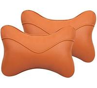 LIYANDAFA 2 Pièces Appui-tête de Voiture adapté pour Audi A8 2017-2025, Cuir Oreiller de Cou Respirant Ergonomique Soutien Cervical Confort,Orange