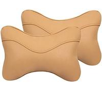 LIYANDAFA 2 Pièces Appui-tête de Voiture adapté pour BMW X5 2025, Cuir Oreiller de Cou Respirant Ergonomique Soutien Cervical Confort,Beige