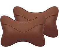 LIYANDAFA 2 Pièces Appui-tête de Voiture adapté pour Fiat Panda 2021-2024, Cuir Oreiller de Cou Respirant Ergonomique Soutien Cervical Confort,Coffee
