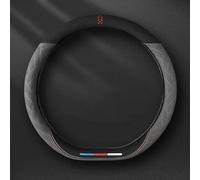 LIYANGT1 Couvre Volant Voiture pour Citroen DS7 2018-2024, Respirant Housse De Volant en Cuir Housse Volant Automobile Protection Élastiqu,Grey D