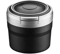 LiyanWu Cendrier de Voiture avec Couvercle pour BMW 4 Series M4 i4 420i 420d 430i 430d M440i M440d, Cendrier Portable avec LEDDétachable à Nettoyage Facile,Silver/C