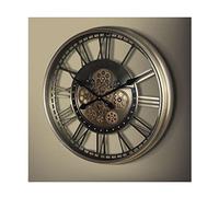 LIYGHFRTIO Horloge Murale Engrenage Mobile RéTro Style EuropéEn Industriel Vent Sculpture De Roue Grand Facile à Lire avec des Chiffres Romains (Color:Bronze)