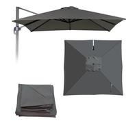 LIYI929GP Carré Déporté Toile Parasol Auvent De Remplacement, Imperméable ProtectionUV Garden Umbrella Canopy Cover, 2.5 3 4.m 8Baleines Housse Toile De Rechange pour Balcon Patio Jardin(Grays,3X3m)
