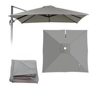 LIYI929GP Carré Déporté Toile Parasol Auvent De Remplacement, Imperméable ProtectionUV Garden Umbrella Canopy Cover, 2.5 3 4.m 8Baleines Housse Toile De Rechange pour Balcon Patio Jardin(Topaz,3X3m)