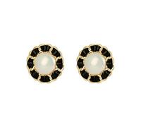 LIYINGFUING Chaîne ronde exquise boucles d'oreilles dames rétro style Hong Kong bijoux ronds