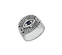 LIYINGFUING Lot de 2 bagues œil de dieu en titane pour homme style rétro européen et américain, 7#, Métal