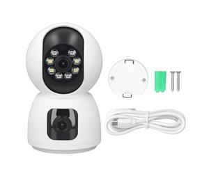 LIYJTK 1080P HD Security Camera WiFi 2MP Pixels Two Way Talk Dual Frequency Lens 360 Degree Pan Tilt Angle Night Security Camera for Home Pet Baby Monitor with 128GB Support Smart Detecti