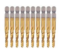 LIYJTK 10pcs Tap Drill Bits HSS 6.1 Hex Square Shank Ti Coded M5 M5 Hardware Hand Tools for Foreling Copper and Steel