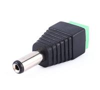 LIYJTK 2.1mm DC Power Plug Male Connector Professional CCTV LED Light Adapter with Mark Polarity No Soldering Needed Black Green 5.5mm x 2.1mm 1pc