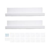 LIYJTK 2 Pack Wall Mounted Plant Shelf 12 Inch Acrylic Display Shelf Wall Hanging Shelf for Indoor Window Garden Space Saving Home Decor (Blanche)