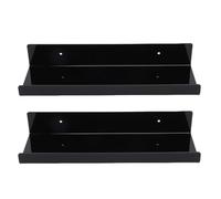 LIYJTK 2 Pack Wall Mounted Plant Shelf 12 Inch Acrylic Display Shelf Wall Hanging Shelf for Indoor Window Garden Space Saving Home Decor (Noire)