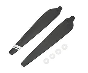 LIYJTK 2 pièces pales d'hélice de Drone modèle Avion 6215 Remplacement de Lame d'hélice de Moteur avec Joints Argent Plastique Noir pour Machines de Protection des Plantes (CCW)