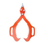 LIYJTK 21 inch Log Lifting Tongs Heavy Duty Grapple Timber Claw 2 Serrated Hook Lumber Skidding for Trucks ATVs Tractors Carbon Steel Black