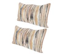 LIYJTK 2PCS Couch Throw Pillow Covers Modern Bohemian Decorative Pillowcase for Sofa Bed Living Room Polyester Black Gold (50.8x30.5cm / 20x12in)