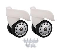 LIYJTK A88 Ensemble de Remplacement de Roues de Bagages poreuses roulettes muettes de qualité supérieure pour Valises Sacs de Voyage Matériau PP Pet Durable Grande Taille 1 Paire (L Blanc)