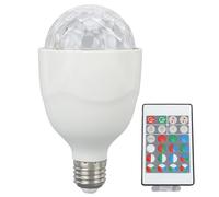 LIYJTK Ampoule boule Disco RGB LED, lumière stroboscopique, son activé, télécommande, fête, mariage, Bar, éclairage de scène E27