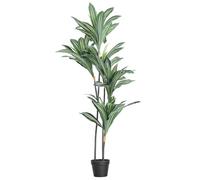 LIYJTK Artificial Dracaena Tree 4.92ft Faux Floor Plant Lifelike Tropical Greenery No Maintenance Needed for Living Room Home Office Decor Plastic Pot 1.5m