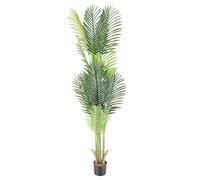 LIYJTK Artificial Palm Tree Faux Tropical Plant Decorative Indoor with Lifelike Leaves Adjustable Branches Sturdy Base for Home Office (1.8m)