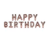 LIYJTK Ballons en aluminium avec lettres joyeux anniversaire, décor de fête de mariage, pour célébration, événement (Champagne Or)