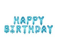 LIYJTK Ballons en aluminium avec lettres joyeux anniversaire, décor de fête de mariage, pour célébration, événement (bleu cinq étoiles)