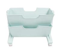 LIYJTK BIBLIOTHÈQUE DE Bureau Mobile Double Couche Petite BIBLIOTHÈQUE Amovible Organiser L'ÉTAGÈRE DE Chariot pour Le DORTOIR (Bleue)