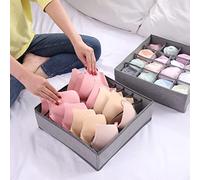 LIYJTK Boîte de rangement pliable pour sous-vêtements, séparateur de tiroir de rangement en tissu Oxford, organisateur léger gris 4#24 grilles * 2 pour un usage domestique