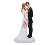 LIYJTK Bride and Groom Cake Topper Romantic Embrace Design | Stable placement on cakes Couple Figurine Cake Topper wedding cake decor with flat base and resin material