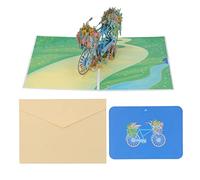 LIYJTK Cartes de vœux 3D Spring Flower Bike Texture Texture Papier épais en train de faire apparaître des cartes avec une enveloppe de note pour la célébration d'anniversaire