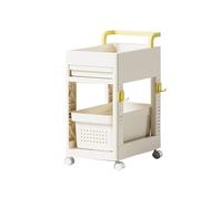 LIYJTK Chariot de Rangement Espace Sauver l'organisateur de Rangement en Plastique en Plastique avec poignée de Crochets pour Salle de dortoir de Chambre à Coucher de Bureau (with Drawer)
