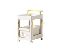 LIYJTK Chariot de Rangement Espace Sauver l'organisateur de Rangement en Plastique en Plastique avec poignée de Crochets pour Salle de dortoir de Chambre à Coucher de Bureau (Without Drawer)