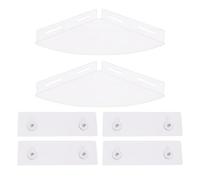 LIYJTK Clear Acrylic Corner Floating Shelves Wall Mount Shower Shelf Organizer for Bathroom Space Saving No Drilling