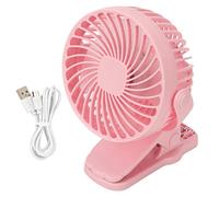LIYJTK CLIP SUR VENTILATEUR ABS 720 DEGRÉS 3 VITESSES SILENCIEUX USB ALIMENTÉ PAR BATTERIE MINI VENTILATEUR POUR BUREAU DE BUREAU DORTOIR (Rosâtre)
