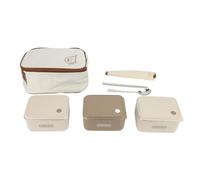 LIYJTK Coffret à lunch en acier inoxydable, sac isotherme anti-fuite, 3 pièces, s, cuillère, repas sains et portables