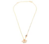 LIYJTK Collier à l'œil bleu Gold Righestone Butterfly Pendant Accessoire Amulet pour la protection Bonne chance femmes Dîner de filles engagements, alliage