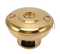 LIYJTK Conception ronde de pot chaud de thé de lait d'une personne pour le divers fourneau Pot chaud de charbon de bois de Portabel petit pot de glace sèche d'acier inoxydable (Or)