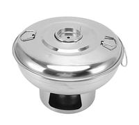 LIYJTK Conception ronde de pot chaud de thé de lait d'une personne pour le divers fourneau Pot chaud de charbon de bois de Portabel petit pot de glace sèche d'acier inoxydable (Argent)