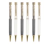 LIYJTK Crystal d'obsidien Beaucoup de stylos à billes confortables Smooth Pen School Office écrivant noir blanc 6pcs