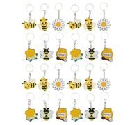 LIYJTK Daisy abeilles Keychain mignon en métal coloré sac à dos sacs de vêtements sacs de vêtements décoration de fête 24pcs