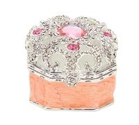 LIYJTK Émail Boîte à Bijoux Élégant En Métal Bibelot Boîte avec Strass pour Accessoires De Rangement Décor À La Maison