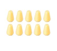 LIYJTK Embout de sélecteur de Micro pour Guitare électrique, 3 Voies, 5 Voies, Capuchon de Bouton, Chapeau en Plastique, Accessoires universels, 10 pièces (Jaune)