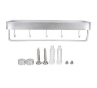 LIYJTK Étagère Murale de Salle de Bain, Espace de Douche en Aluminium, étagère monocouche, Support de Rangement de shampoing pour salles de Bains et Cuisines (50cm avec Crochet et Tige)