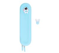 LIYJTK ÉTUI À Crayons en Silicone Conception Mignonne DE Cartoon pour ÉTUDIANT CAPACITÉ DE Transport du Sac À Crayons (Astronaute et Lapin, Bleu)